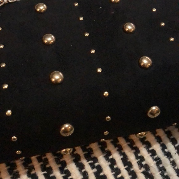 Estee & Lilly PuckerMinaudiereGoldStudsClutchBlack - Picture 7 of 7